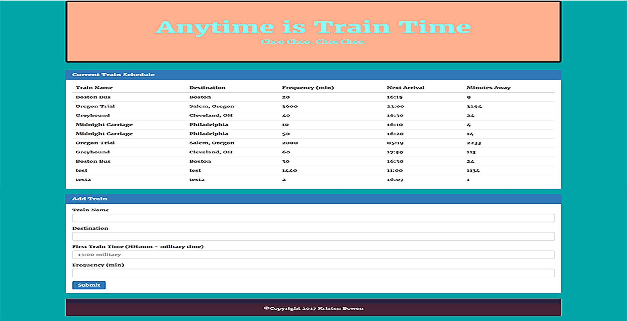 Train Scheduler